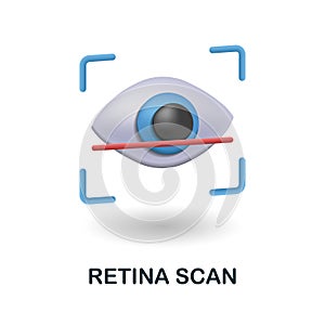 Retina Scan icon. 3d illustration from security collection. Creative Retina Scan 3d icon for web design, templates