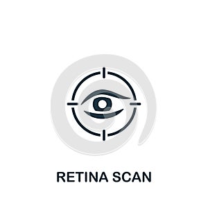 Retina scan icon. Monochrome simple sign from security collection. Retina scan icon for logo, templates, web design and