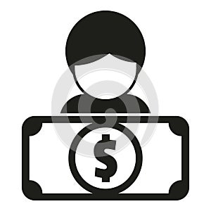 Retire compensation icon simple vector. Business money