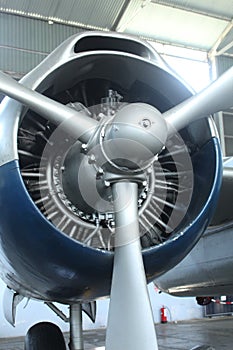 retired airplane propeller at the aerospace museum