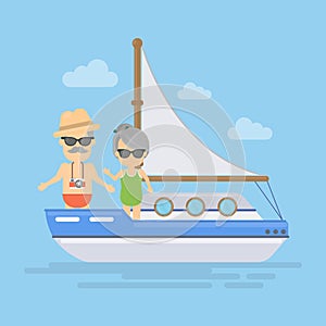 Retired couple cruising.