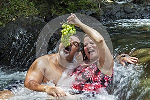 Retired couple enjoying a day at the river