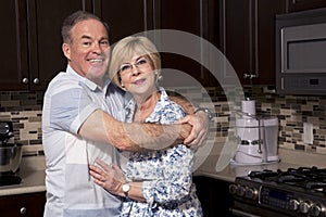Retired couple in the kitchen