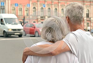 Retired couple outdoors