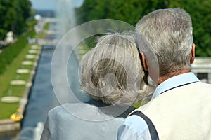 Retired couple outdoors