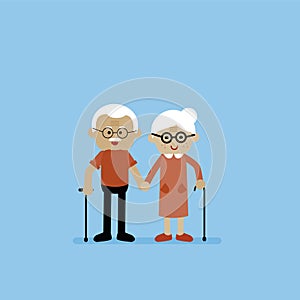 Retired elderly senior age couple