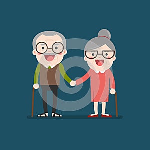 Retired elderly senior age couple.