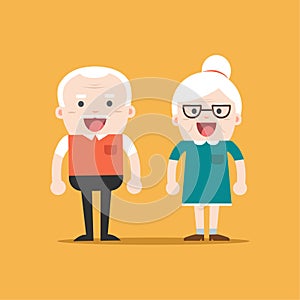 Retired elderly senior age couple.