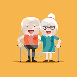 Retired elderly senior age couple.