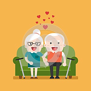 Retired elderly senior age couple.