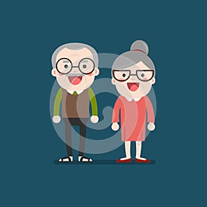 Retired elderly senior age couple.