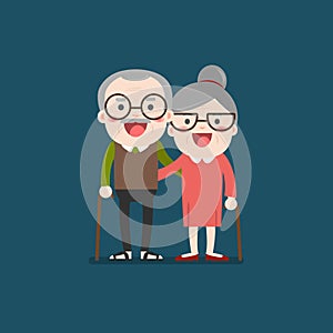 Retired elderly senior age couple.