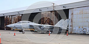 Fighter Jet on Display at a Museum