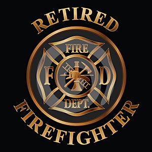 Retired Firefighter Cross Gold