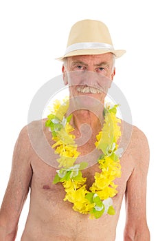 Retired man at the beach