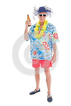 Retired man at the beach