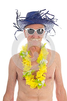 Retired man at the beach