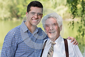 Retired man and his grandson