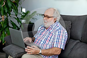 Retired man in his home