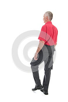 Retired man walking away