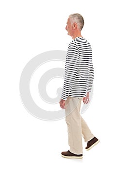 Retired man walking away