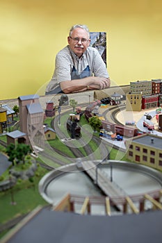 Retired man in workshop