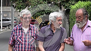 Retired Men Walking And Talking