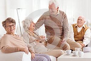 Retired people spending time together