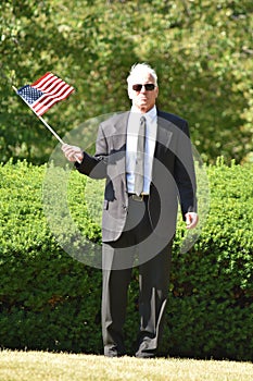 Unemotional Adult Senior Congressman Wearing Suit And Tie Walking photo