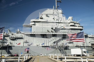 Retired Ship USS Yorktown on display.