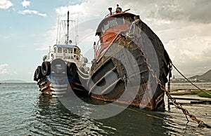 Retired tug boats