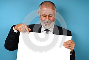 Retired worker with copy space