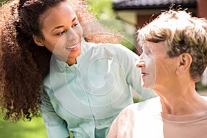 Retiree and African American nurse