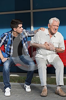 Retiree having heart attack