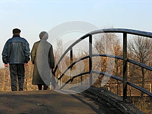 Retirees on bridge