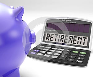 Retirement On Calculator Shows Pensioner Retired Decision