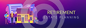 Retirement estate planning concept banner header.