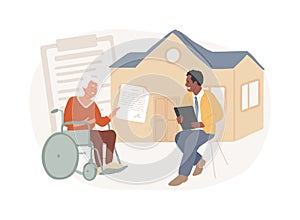 Retirement estate planning isolated concept vector illustration.