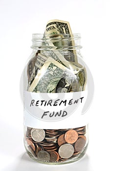 Retirement Fund Money In Jar