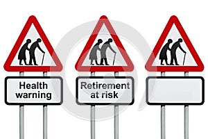 Retirement and health roadsign