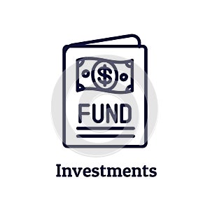 Retirement Investments and Dividend Income, Mutual Fund, IRA Icon set