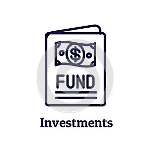 Retirement Investments and Dividend Income, Mutual Fund, IRA Icon set photo