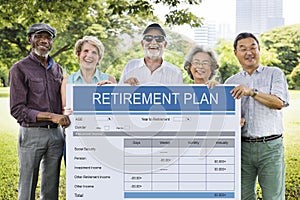 Retirement Plan Form Investment Senior Adult Concept