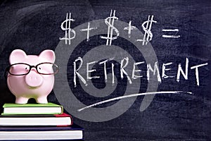 Retirement plan planning piggy bank pension fund