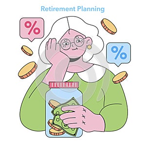Retirement Planning concept. Flat vector illustration