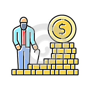 retirement planning financial advisor color icon vector illustration