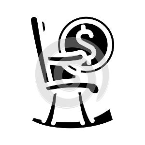 retirement planning financial advisor glyph icon vector illustration