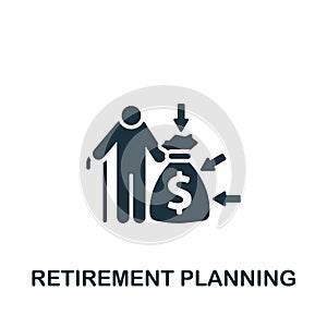 Retirement Planning icon. Monochrome simple Insurance icon for templates, web design and infographics