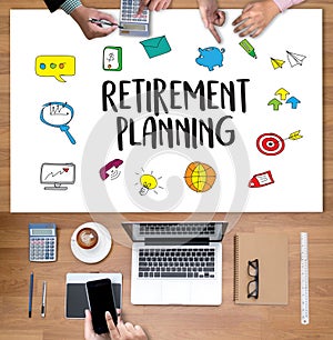 Retirement planning woman and man at retirement financial pla