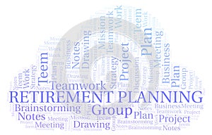 Retirement Planning word cloud.